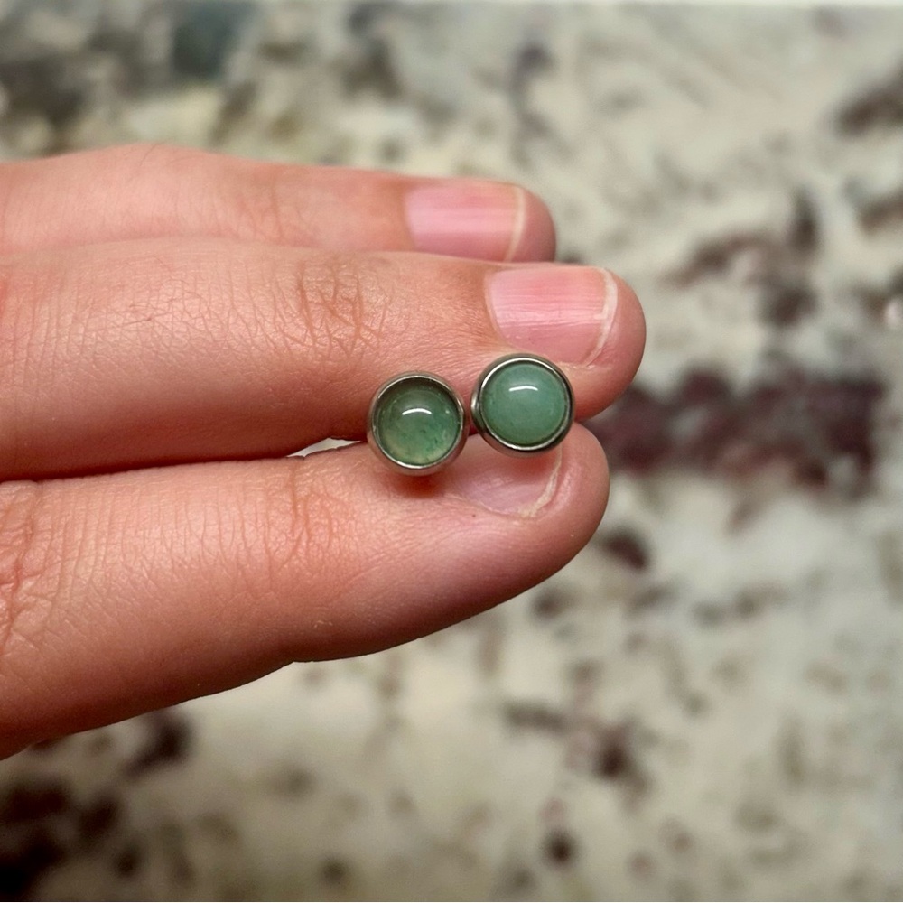 Elegant Green Stud Earrings